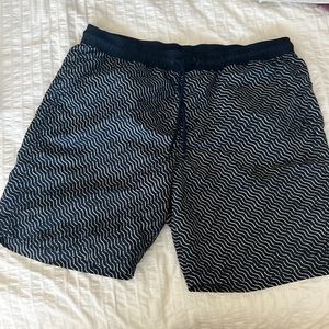 Swim trunks navy blue and white